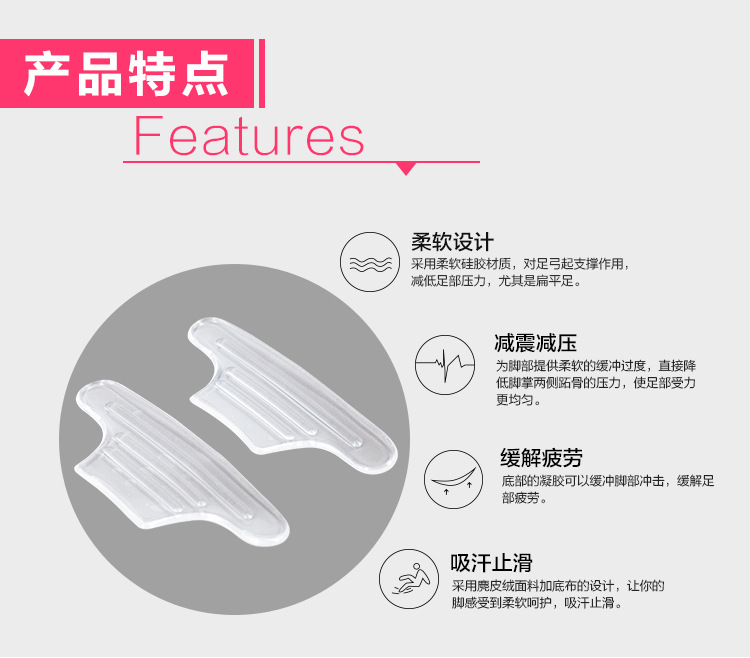 硅膠后跟鞋墊，硅膠后跟貼特點驕正腳形、緩解疲功、
